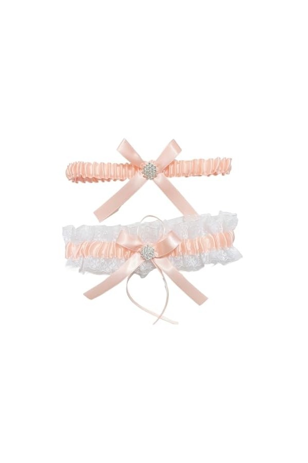 Jarretière de Mariage en Dentelle Strass, jarretière de mariée Sexy en Dentelle, Anneaux de Cuisse Extensibles for Bal de Mar