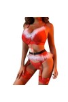 RYTEJFES Lingerie sexy pour femme - Ensemble de sexe sexy - Sous-vêtements de grande taille - Dessuesexy - Costume de Noël - 