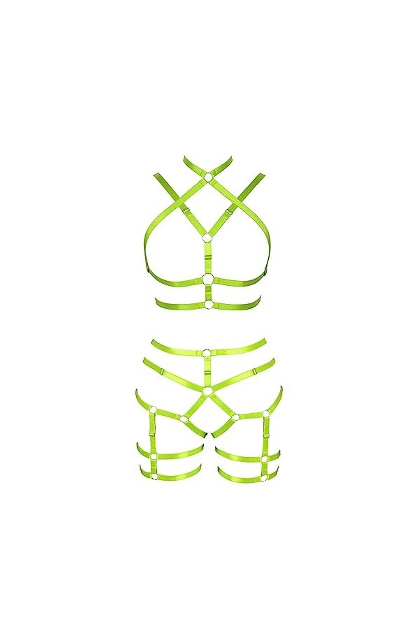 Femmes gothique Body bretelles soutien - gorge mode cage soutien - gorge escamoté bas garter set PUNK RAVE Dance suit La cou