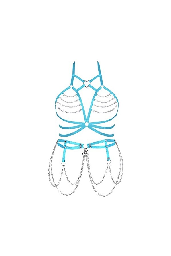 JMMHSS Femmes bretelles plus taille Body harnais sous - vêtements garter ceinture ensemble élastique soutien - gorge punk fes