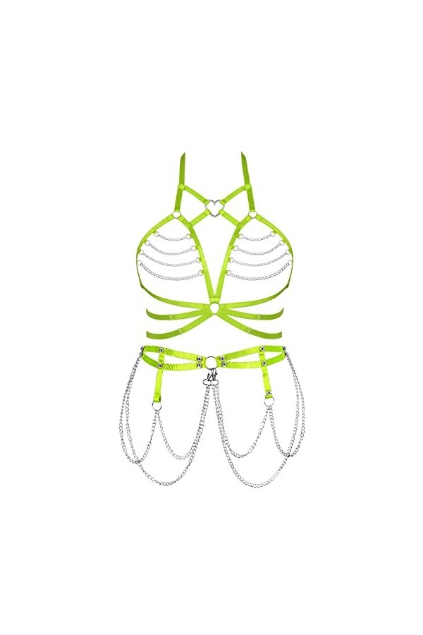 JMMHSS Femmes bretelles plus taille Body harnais sous - vêtements garter ceinture ensemble élastique soutien - gorge punk fes