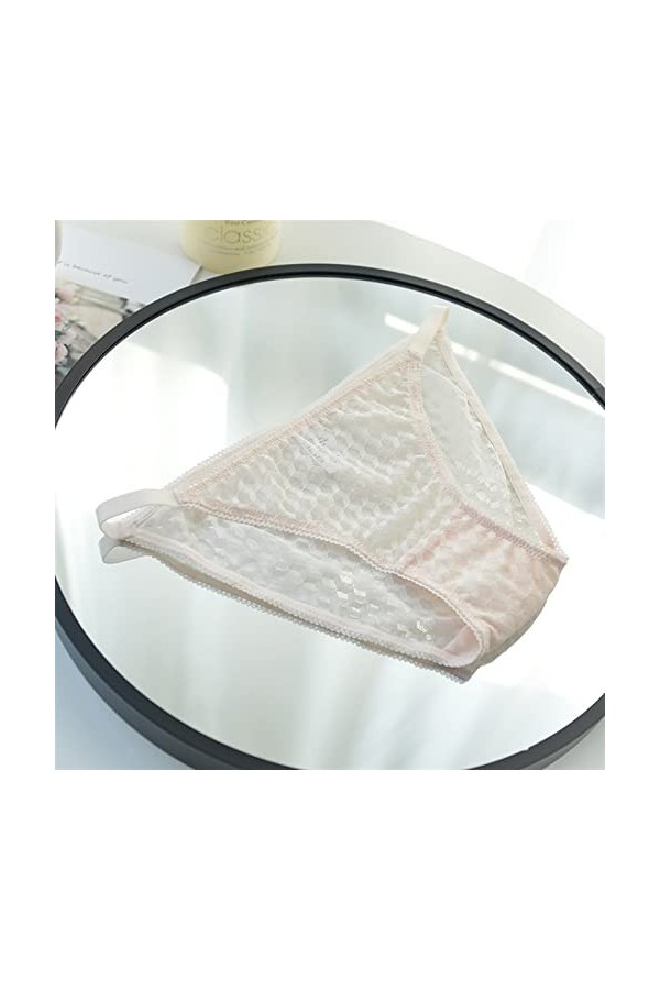 MULANY Femme Slips 3 pièces Sexy Dentelle sous-vêtements Femmes Plaid Culotte Femme Respirant Slips Coton Entrejambe Lingerie