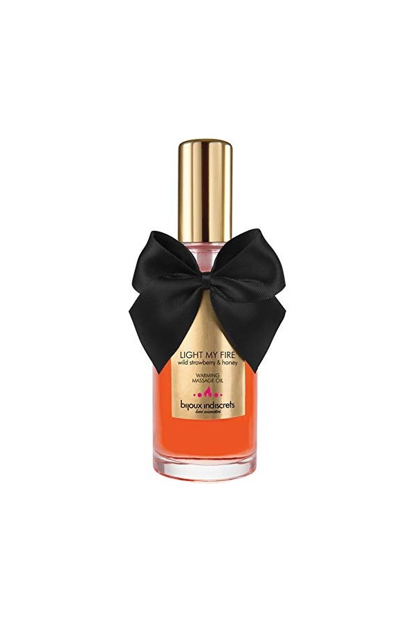 Bijoux Indiscrets Embrassé/Chauffante Huile de Massage Fraise Sauvage 100 ml