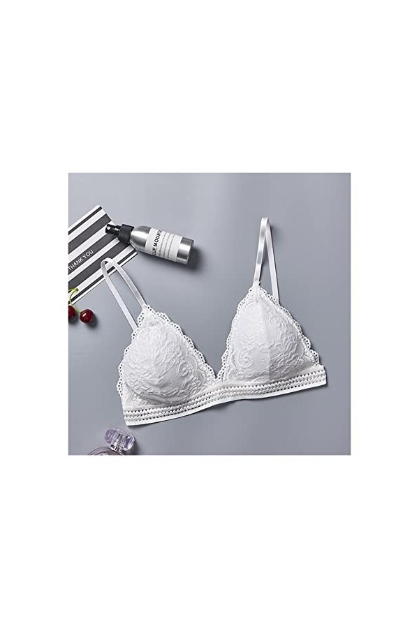 PBLCYUT Souponières en Dentelle Profonde V Deep V for Femmes sans Fil Push up Bra Fix Comfort Underwear Sexy Lingerie French 