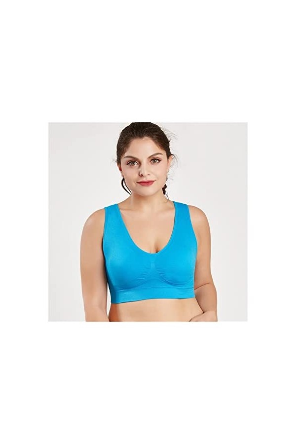 Soutiens-gorge for femmes plus taille de soutien-gorge sans soudure coton sous-vêtements respirant sans fil avec coussinets p