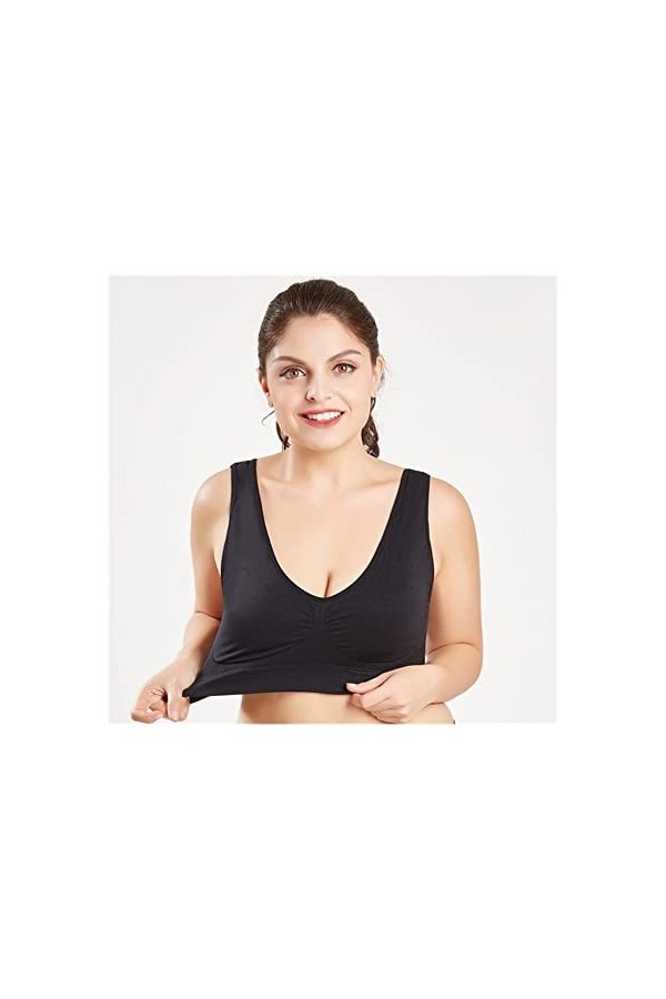 Soutiens-gorge for femmes plus taille de soutien-gorge sans soudure coton sous-vêtements respirant sans fil avec coussinets p