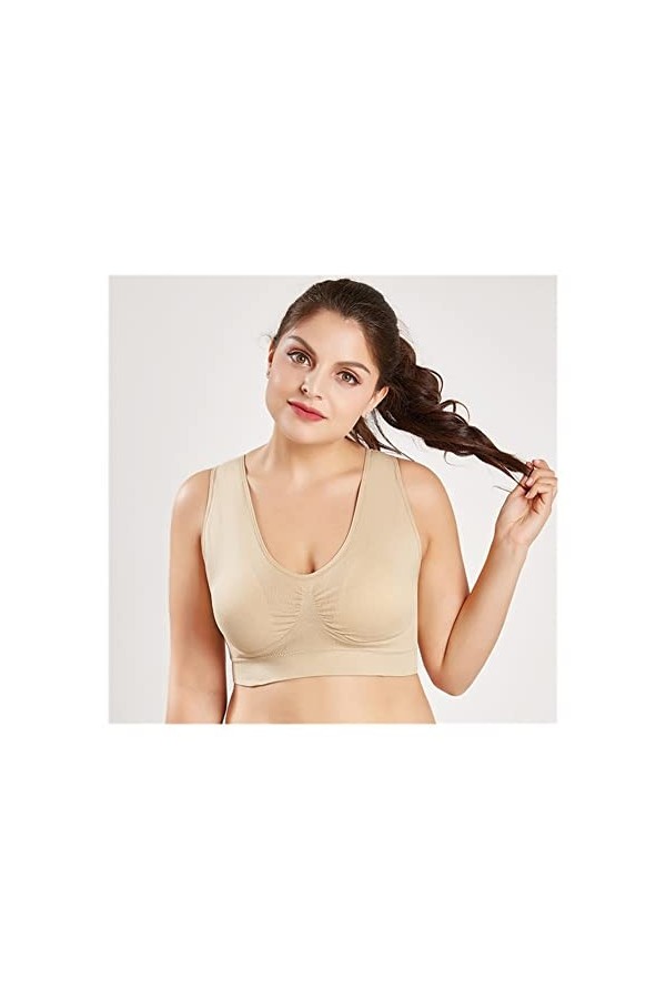 Soutiens-gorge for femmes plus taille de soutien-gorge sans soudure coton sous-vêtements respirant sans fil avec coussinets p