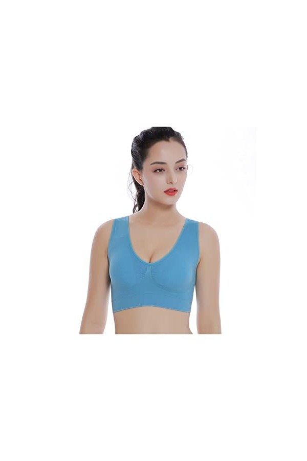 Soutiens-gorge for femmes plus taille de soutien-gorge sans soudure coton sous-vêtements respirant sans fil avec coussinets p