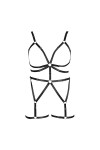 JMMHSS Grande Taille Harnais de Corps Soutien-Gorge Ensemble de Lingerie pour Femmes Punk Gothique Porte-Jarretelles Festival