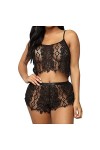 UIVHLW Lingerie Boudoir Perspective Lace Mesh Plus Size Sleepwear Robes De sous-Vêtements pour Femmes