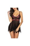 UIVHLW Lingerie Robe De Nuit en Dentelle Fleurie Womens Nightie V-Cou Tops sans Manches