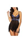 UIVHLW Lingerie Robe De Nuit en Dentelle Fleurie Womens Nightie V-Cou Tops sans Manches