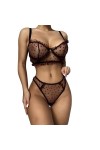 UIVHLW Nuisette Extensible Transparent Dentelle Dot Costumes Corset Soutien-Gorge Mémoires Tentation Ensembles