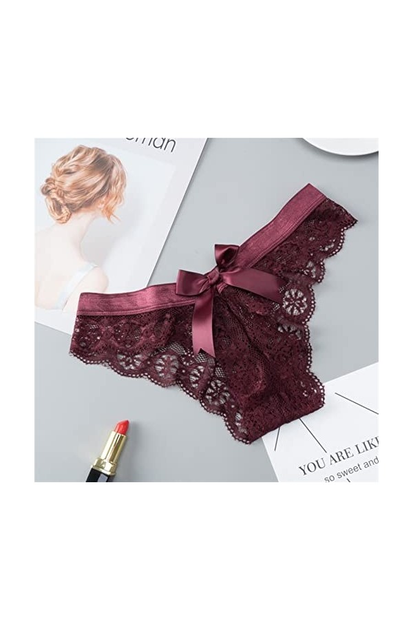 MULANY Femme Slips Femmes Lingerie G String Lace Underwear Femme Sexy T-Back Thong Transparent Girls Firls sous-Pantes Sexy F