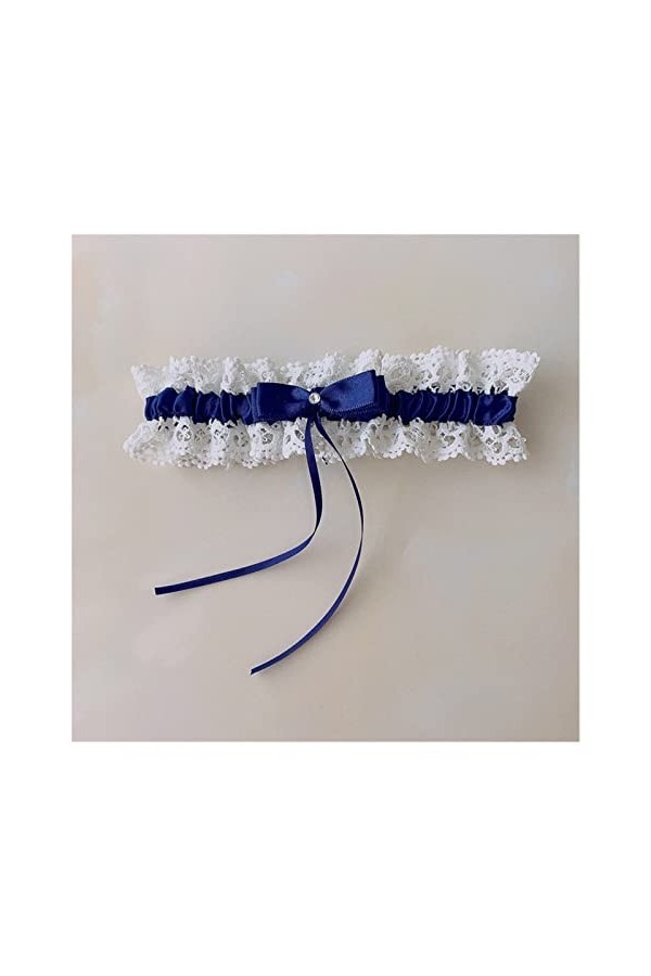 HEIMP Belle jarretière de Mariage Douche Nuptiale mariée Souvenir Ivoire Dentelle Floral Strass Arc Femmes Dames jarretière P