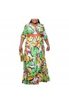 VIVICOLOR Robe Africaine Boho Sexy pour Femmes, Robe de Longueur de Plancher de Dashiki de Taille Plus Femme, Pas de Ceinture