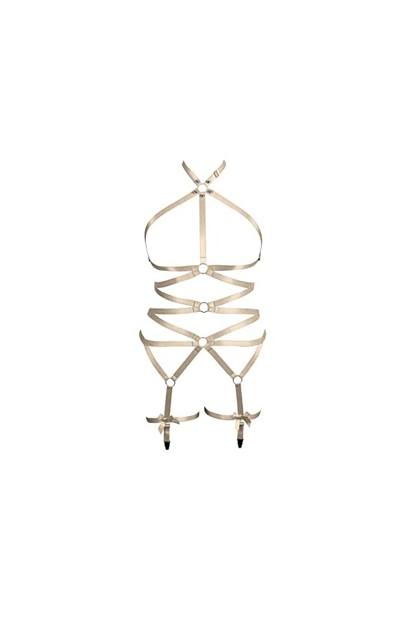 Punk pour Femmes Plus Gros sous - vêtements serrés Taille Pleine Garter Ceintures Ensemble Ceintures Soutien - Gorge Rose Ro