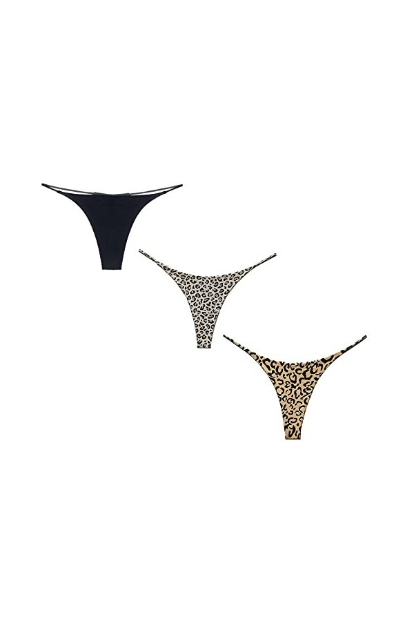 String pour Femme Sexy Culottes T Back sans Couture Tangas Slips Coton Douce Cadeau