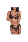 UIVHLW Coquinelingerie Ensemble De sous-Vêtements pour Femmes en Maille De Dentelle Transparente Grande Taille
