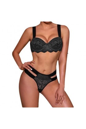 UIVHLW Coquinelingerie Femmes Ensembles Soutiens-Gorge À Travers La Dentelle Évider Corset Vêtements
