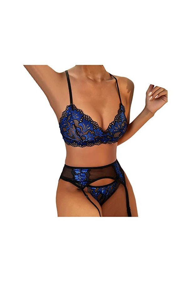 UIVHLW Lingerie sous-Vêtements Corset en Dentelle Transparente Ensembles pour Femmes Vêtements