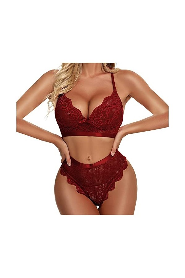 UIVHLW Lingerie Ensemble De Lingerie en Broderie De Dentelle