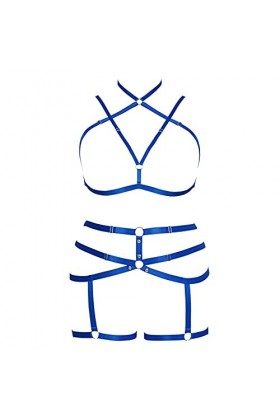 JMMHSS Harnais de Corps Grande Taille pour Femmes Ensemble de Porte-Jarretelles à lanières Ajuster Gothique Punk Art Porter é