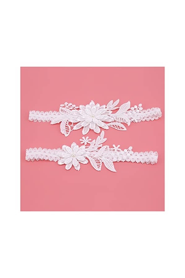 ZZSRJ Bilitante de Lacets de Lacets Bague Jarretière de Mariage 2 pièces Courroie Jarretière à la Mode Sexy Bridal Cuiselle C