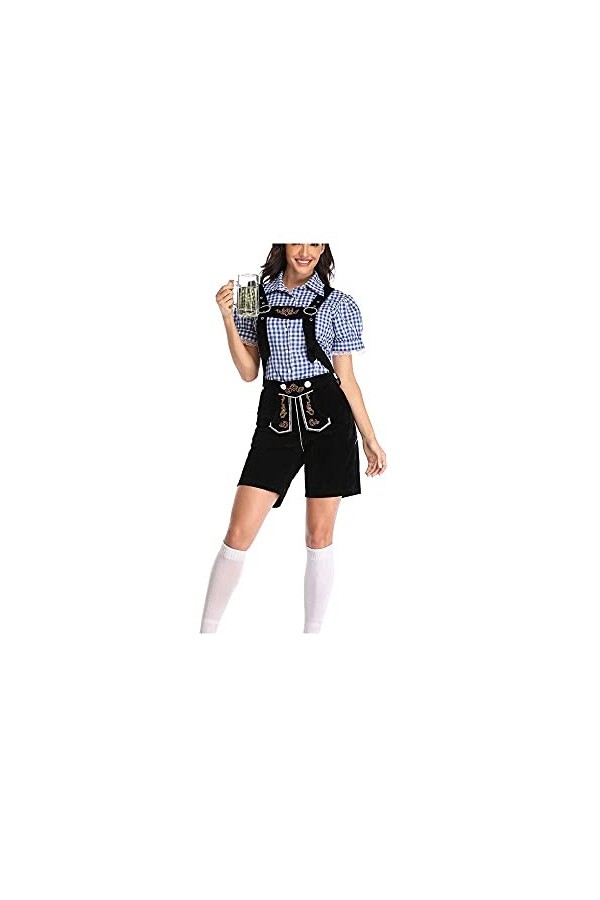 GIVBRO Costume de fête de la bière en cuir pour femme, taille M