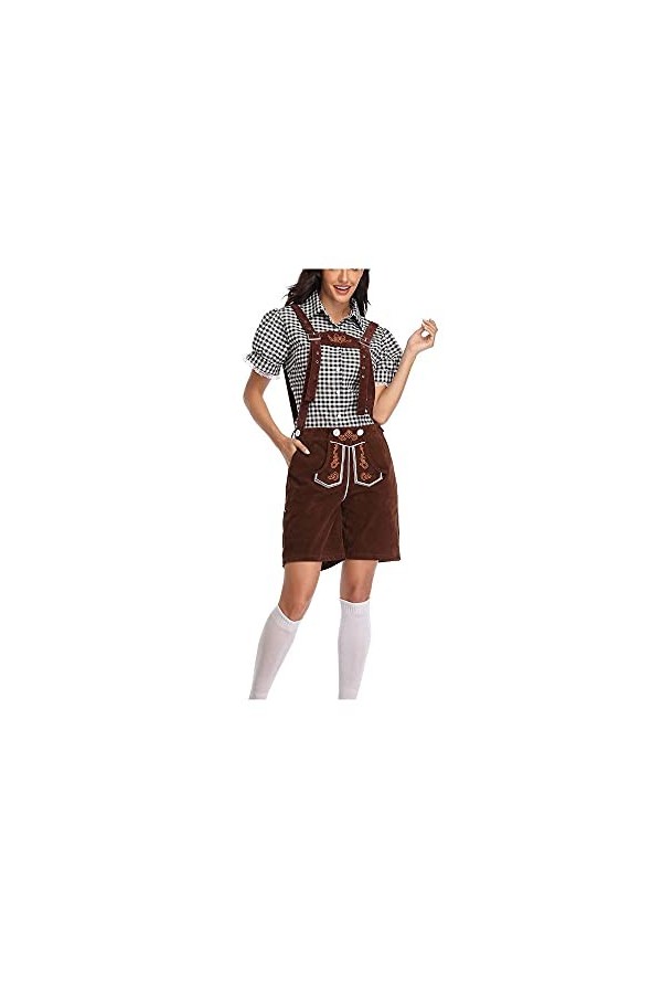 GIVBRO Costume de fête de la bière en cuir pour femme, taille M