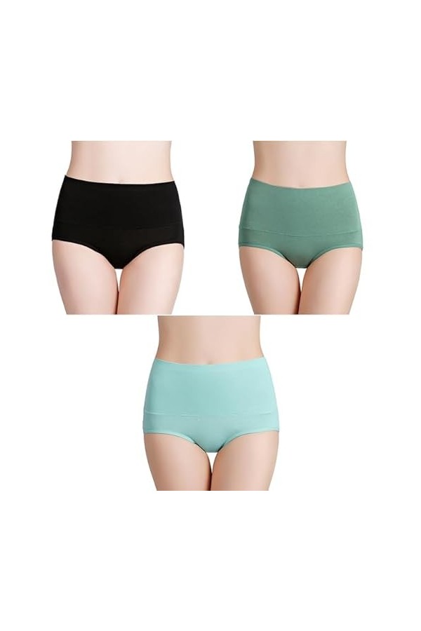 RUDDOG Culotte Femme Culotte Menstruelle 3Pc / Culotte Femme Plus Taille Femmes Sexy sous - Vêtements Taille Haute Culotte Co