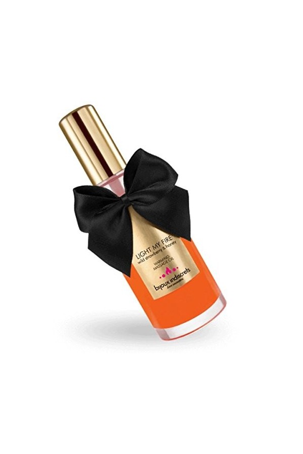 Bijoux Indiscrets Embrassé/Chauffante Huile de Massage Fraise Sauvage 100 ml
