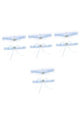 Parliky 4 Ensembles Jarretière en Dentelle De Mariée Femmes Cuisse Jarretière Mariage Jarretière Cuisse Jarretière en Dentell