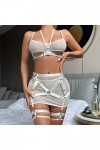 Générique String Ouvert Coquin Mode féminine Pure Color Bandage Mesh Splicing sous-vêtements Sexy avec des Anneaux de Jambe s