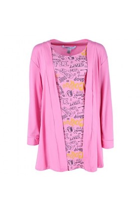 Cozy Couture Ensemble robe de chambre et robe de chambre pour femme, rose, 3XL