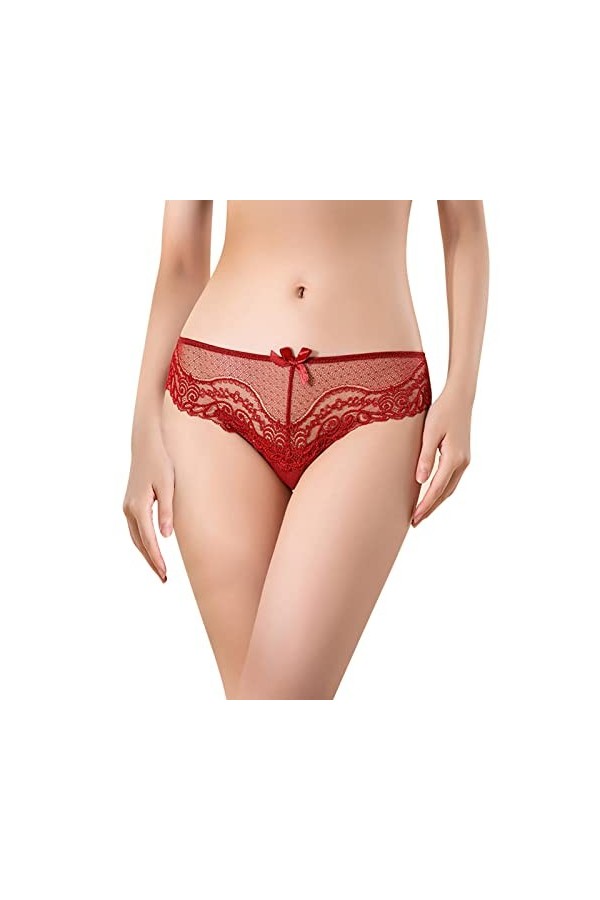 Dasongff Culotte Sexy Transparente Femme Slips Dentelle Taille Basse String Sexy Chic Ficelle Tangas Sexy sans Couture pour F
