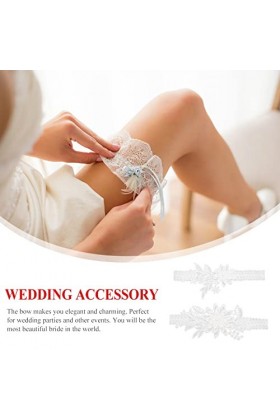 HYCYYFC Ceinture Femme 1 Paire de jarretières de mariée de Mariage jarretières Florales de mariée Bandes de Jambe en Dentelle