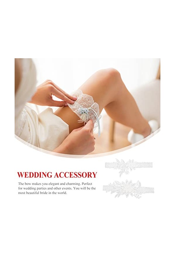 HYCYYFC Ceinture Femme 1 Paire de jarretières de mariée de Mariage jarretières Florales de mariée Bandes de Jambe en Dentelle