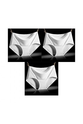 PBLCYUT 3 pièces/lot Pauvre sans Couture Plus Taille 4XL Pagnées de Soie Solide for Femmes Briefes de sous-vêtements féminins