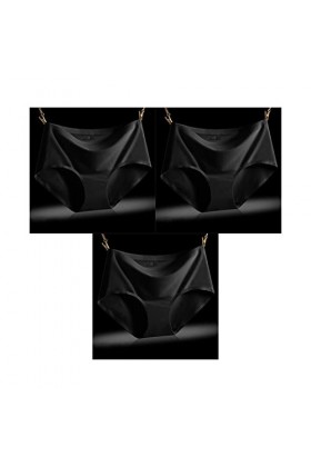 PBLCYUT 3 pièces/lot Pauvre sans Couture Plus Taille 4XL Pagnées de Soie Solide for Femmes Briefes de sous-vêtements féminins