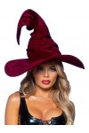 Leg Avenue - Velvet ruched witch hat, Taille Unique Bourgogne 