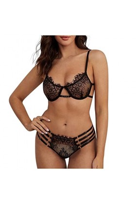 UIVHLW Nuisette Extensible sous-Vêtements en Maille Noire Grande Taille pour Femmes Costumes en Dentelle en Perspective