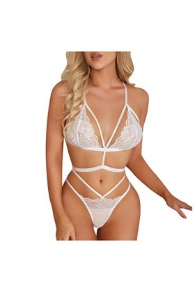 UIVHLW Body Perspective Évider Les sous-Vêtements Féminins en Dentelle Voir À Travers Les Vêtements en Maille