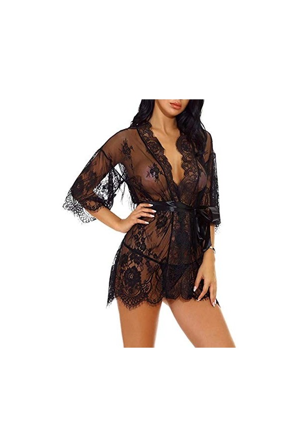 HDZHI Lingerie pour Le Sexe Lingerie Sexy Vêtements De Nuit pour Femmes Robe sous-Vêtements-Red_3XL