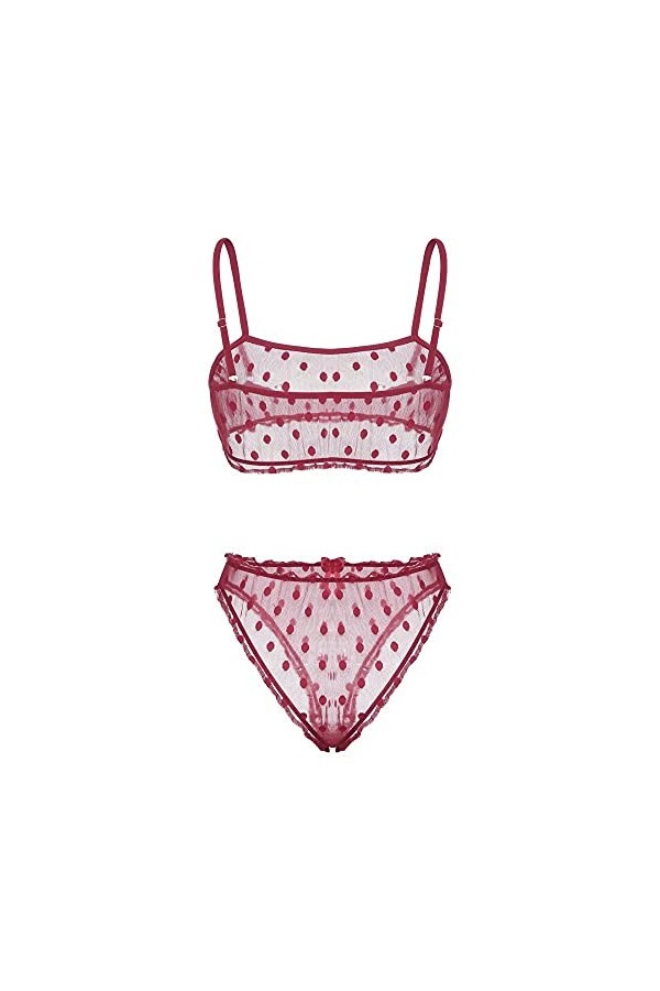 sous-vêtements Sexy pour Femmes Chemises&nbsp;&nbsp;négligées Soutien-Gorge Sexy String sous-vêtements Sexy Femmes Ensemble Maille Tran