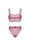 sous-vêtements Sexy pour Femmes Chemises&nbsp;&nbsp;négligées Soutien-Gorge Sexy String sous-vêtements Sexy Femmes Ensemble Maille Tran