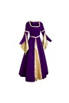 KBOPLEMQ Vêtements médiévaux pour femme en satin - Robe gothique rétro - Costume de princesse - Robe victorienne Renaissance 
