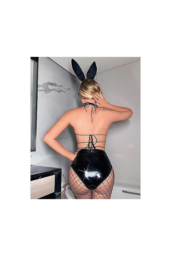 SNOMYRS Bunny Rave Tenues pour femme Mini Bijini Festival Tenues Cosplay Lingerie Sexy Halloween Costume Soutien-Gorge Shorts