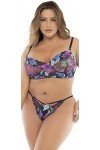 Mapalé by Espiral Lot de 3 pièces 8770 Ensemble de Lingerie, Imprimé Floral Black Dream, 1X/2X Femme