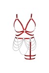 JMMHSS Harnais de corps grande taille pour femmes Lingerie Gothique Porte-jarretelles Ensemble Strappy Frame Hollow Out Hallo
